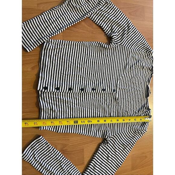 Express Black And White Striped Cropped Long Sleeve Women’s Size M - Picture 4 of 4